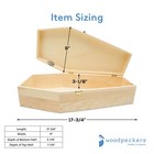Wooden Coffin Box 18 Inch Unfinished  Halloween Decor  Pet Casket   Woodpeckers