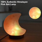  Himalayan Salt Lamp  100  Authentic Natural Hand Carved Moon Pink Crystal 