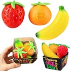 Schylling Groovy Nee_doh Fruit Stress Ball Set     Squeezable Fidget Toy Pack 3