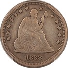 1888-s Seated Liberty Quarter - Pcgs Genuine Cleaned-f Detail