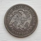 1876 Cc Seated Liberty Half Dollar  Original  Free Shipping