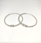 Real 925 Sterling Silver Baby Adjustable Bangles Bracelet Pair