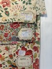French Antique 3 Cretonne Cotton Panels  Late 19th Century floral Pattern  31x19