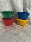 Tupperware Ideal Little Bowls Set 4 With Seals lids Small 8 Oz Snack Cups