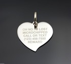 Custom Engraved Personalized Stainless Steel Teardrop Heart Dog Tag Pet Id Name