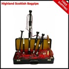 Scottish Great Highland Bagpipe Royal Stewart Tartan Silver Mount With Hard Case