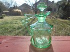 Vintage Heisey Glass Moongleam Green Twist Cruet W Stopper Excellent