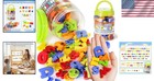 Colorful 104 Pcs Fridge Magnets - Uppercase  Lowercase   Numbers For Learning