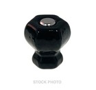 Set 12 New Small 1    Black Hexagonal Glass Cabinet Knobs W  Nickel Bolts