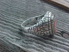 1950s 1960s Ford Truck Silver Chrome Ring Size  10 Nos Quality Unique Textured