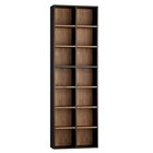  71   Tall Bookshelf  Double Wide Media Tower Rack Cd Dvd Rack Black   Brown