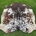 Genuine Brown And White Cowhide Rug  Brazilian Hair On Cowhide Rug  Real Cowhide