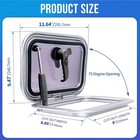 Boat Porthole Window Anodized Aluminum Frame Rectangle Portlight Boat Hatch L   