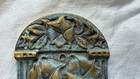Vintage Door Peep Hole Brass Viewing Hole With Attached Art Nouveau Brass Plate