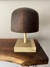 Vintage Open Crown Wood Hat Block 7 1 2 X 6  51 With Spinner Stand