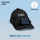 Usb   Solar - Powered Fan Hat  black white 