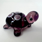 Murano Glass  Handcrafted Unique Lovely Baby Turtle Figurine  Purple Color