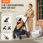 2-in-1 Baby Travel System Stroller Infant Bassinet Reversible Folding Pram - Whi
