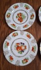 Lot Of 6 Antique Vintage 7 1 2  Fruit Berry Dessert Plates Gold Unmarked Germany