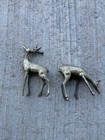 Vintage Brass Buck   Doe Deer Pair Figurines sculptures Set Of Two