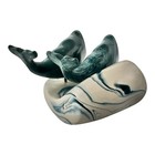 Sperm Whales Ocean Wave Vintage Cook Company Art Sculpture Figure Coastal Beach