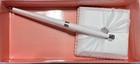 Studio His   Hers White Wedding Guest Book   Pen Set With Rhinestone Decoration