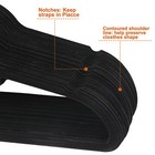 100pcs Non Slip Velvet Clothes Suit shirt pants Velvet Hangers Black 360 Degree 