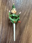 2 Vintage Green Pixie Elf Climber Cake Topper Picks Christmas Baking