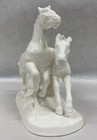 Vintage West German Porcelain Horses Wild Stallions Sculpture Figurine