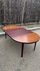 Vintage Danish Modern Expandable Oval Dining Table Rosewood Look
