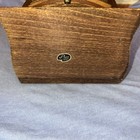 Vintage Mid Century 8 Wood Cork Drink Coasters  Wooden Storage Box Holder