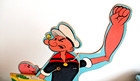  rare  Vintage Popeye The Sailor Mechanical Stand-up Display Spinach W swee  Pea