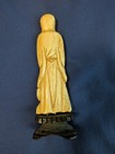 Vintage Asian Hand Carved Figurine Statue 4 In Tall On Wooden Stand