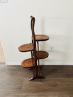 Antique 1900 Edwardian Mahogany Folding Cake Stand 35 Inches Tall