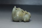 China Antique Qing Dynasty Old Hetian Jade Carved Mandarin Duck Figurines