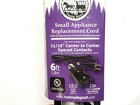 New 6  Vintage Appliance Replacement Power Cord 11 16  Center To Center Contacts