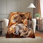 Lion Design Microplush Fleece Throw Blanket Lightweight Ultra Soft 50x60 60x80