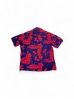 Vtg 60s Ui-maikai Hawaiian Shirt L Cotton Barkcloth Red Navy Tiki Aloha Vintage