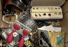 15 Lb Vtg - Mod Necklace Brooch Earrings Watch Bracelet Bangle Misc Jewelry Lot