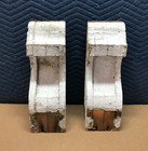 Pair Antique White Chunky 7x18 Roof Corbels Shelf Brackets Vtg Old 692-26b