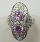 Antique Art Deco Setting Mounting 18k White Gold Hold 2-5mm Ring Size 8 Uk-p1 2