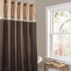  Terra Color Block Shower Curtain Fabric Striped Neutral Bathroom Brown   Beige