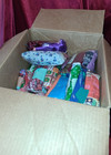 Vintage Fabric Lot         8   lb   box         random   assorted   prints    textures  Cotton    satin