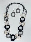 Handmade Tagua Nut Set Necklace And Earrings 
