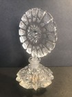 Art Deco Perfume Bottle clear Glass czechoslovakia C1940 sun Shape Stopper round