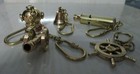 Brass Key Ring Key Chain Whistle  Bell  Canon Wheel Helmet Lot Of 5 Pcs