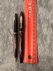 Vintage Sheaffer Balance Fountain Pen And Pencil Set Carmine Striated 14k 3 Nib