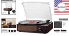 Vintage Bluetooth Vinyl Record Player With 2 Stereo Speakers   3-speed Turntable