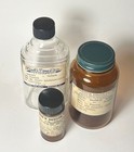 Lot Of 3 Vintage Pharmacy Bottles W  Original Paper Labels 1936   1965 - Empty
