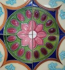 Antique Old Collectible Floral Design Four Tiles Set Made In Japan